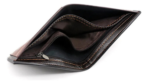 Cartera Corta Simple De Pu For Hombre Con Bolsillo For Mon