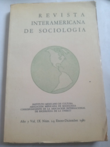 Revista Interamericana De Sociologia Enero Diciembre 1980