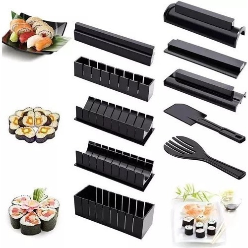 10 Kit Profesional Para Preparar Molde Sushi Antiadherente