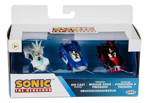 Vehículos Sonic 3 Pack Escala 1:64 Metal (die Cast)
