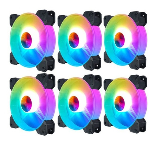 Carcasa para Videojuegos con diseño de arcoíris RGB CiT Seven 1 Ventilador de acrílico RGB Color Azul 