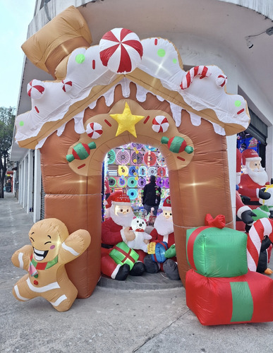 Inflable Navideño Arco De Jengibre Gigante
