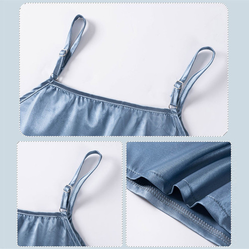 C Camisón De Satén De Seda Para Mujer, Blusa Sin Mangas, Mod