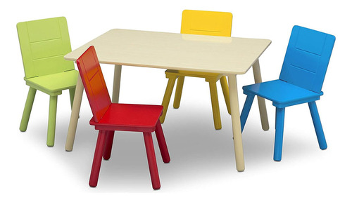 Juego Infantil De Mesa Y 4 Sillas En Madera Delta Children Color Multicolor