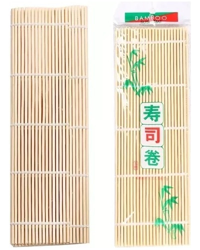 Pack 6 Esterilla Redonda Bambú Para Sushi De 24x24cm