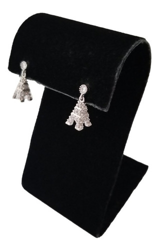 Aretes Para Mujer Torre Eiffel Cristales Blancos Acero