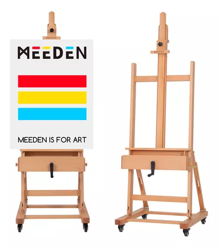 MEEDEN Caballete grande con marco en H, caballete para pintar, caballete de  pintura, caballete para exhibición, caballete de madera de haya maciza