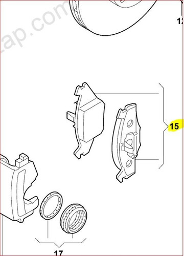 Imagen 3 de 3 de Juego De Pastillas De Freno Skad1018 Up