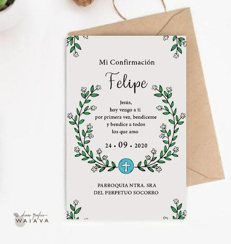 Imagen 2 de 10 de Estampitas Confirmación Estampas Nenes X 4u