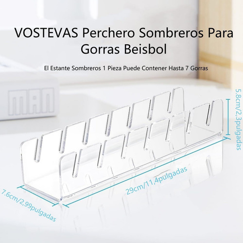 Sq 2ps Soporte De Acrílico Para Sombrero De Gorras Béisbol