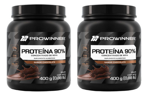 Kit 2 Piezas Proteína 90% Conc Soya Chocolate 400 G