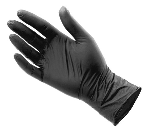 Imagen 3 de 6 de Guantes De Nitrilo Libre De Latex Sin Polvo Azul Negro 100pz