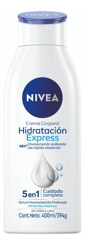  Crema Corporal NIVEA Hidratación Express 5 en 1 400ml
