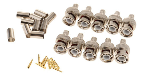 Conector De Engarzado Macho Bnc Rg59 Profesional 4 Piezas