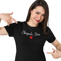 Comprar Camisa Evangélica Obrigada Deus Gospel Camiseta Baby Look