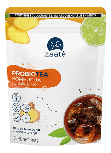 Zaaté Kombucha Te En Polvo Limonada Jengibre Chía 180g