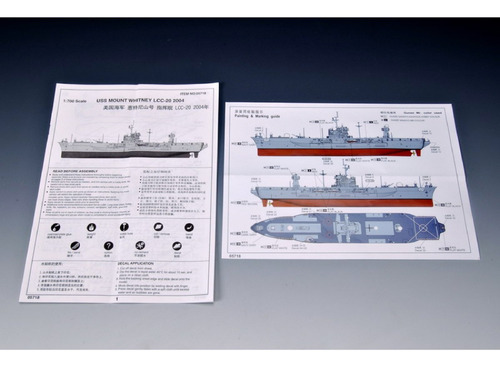 Uss Mount Whitney Lcc-20 Trumpeter 05718 Color Gris Con Rojo