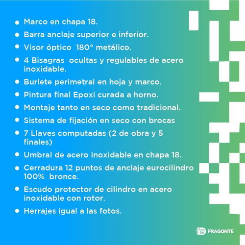Imagen 2 de 6 de Puerta De Seguridad Multianclaje Simil Madera Barral Inserto