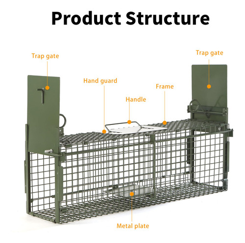 Trampa Grande 40 Pulgadas Marca Modelo 2 Puertas Para Animal Verde