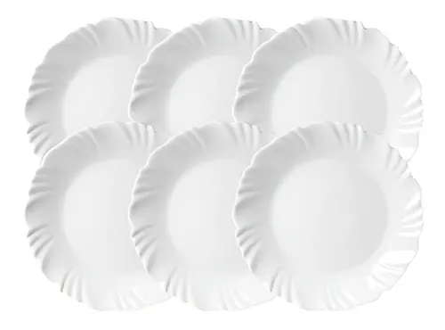 Kit 6 Pratos De Sobremesa ​Duralex Opaline Pétala 5344 - 164