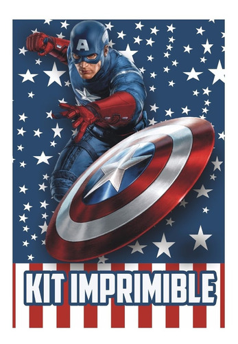 Capitan America Kit Imprimible De Cumpleaños Personalizado