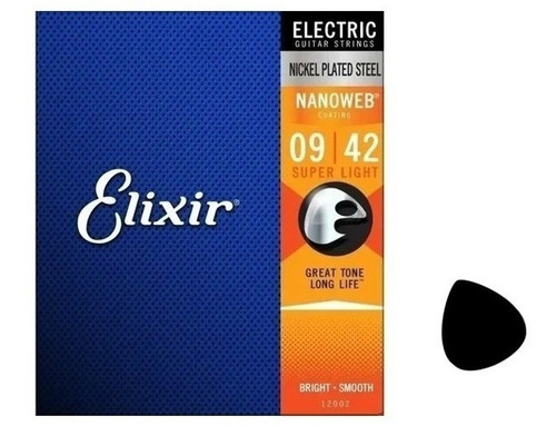 Encordoamento Elixir Cordas 009 Super Light Nanoweb Guitarra