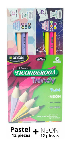 Lápiz De Grafito Color Pastel Neón Metálico Pack 48 Piezas