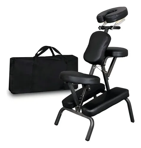Cadeira de Massagem Portátil Shiatsu Kurah Preto Dobrável 120kg