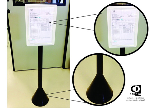 Kit 2 Display Pedestal Para Folha A4 - Identificação De Área