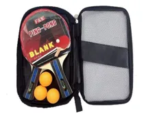 Comprar Raquetas De Ping Pong Con 3 Pelotas Y Estuche Paletas Color Negro Tipo De Mango An (anatómico)