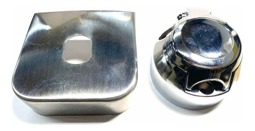 Capa Inox 95mm E Tomada Cromada Para Engate