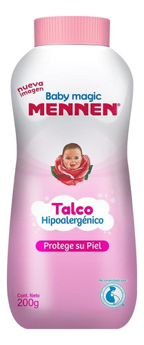 Talco Para Bebé Rosa Hipoalergénico Baby Magic Mennen 200g