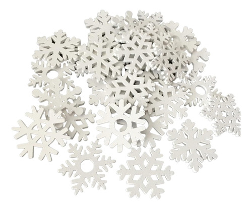 50 Piezas De Copos De Nieve De Navidad Sin Rebabas, Bordes