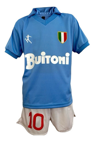 Camiseta Y Short Maradona Napoli 1986 Titular - Niños