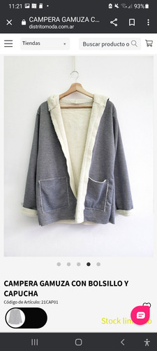 Saco De Jersey Con Piel Y Capucha Dama