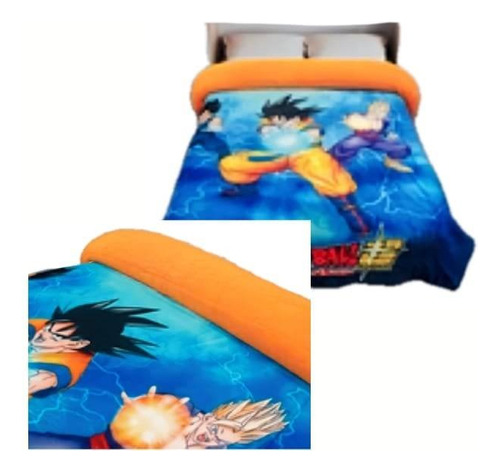 Cobertor Con Borrega De Dragon Ball Z, Goku Individual