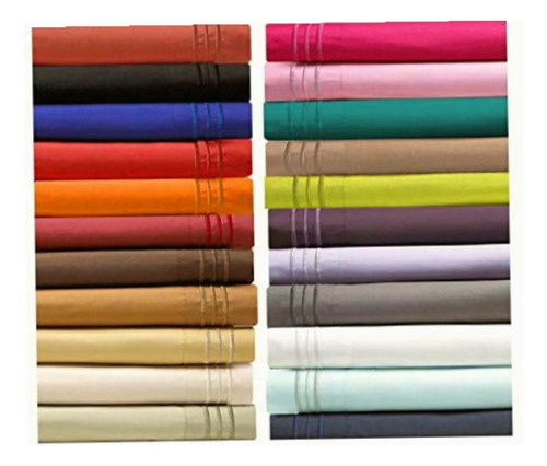 Elegant Comfort 2 Fundas De Almohada King Sizes, Color Rojo Liso