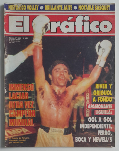 Revista El Grafico 3528 Laciar Campeon Mundial Boxeo 1987