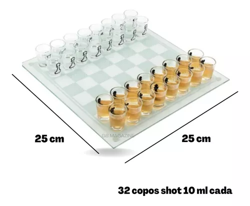 Jogo Tabuleiro 2 Em 1 Xadrez E Dama Diversão Amigos Shot +nf