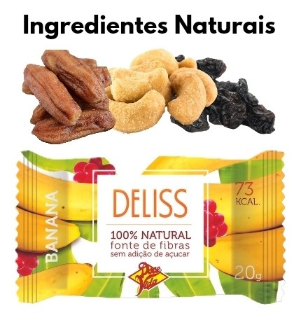 Doce Frutas Secas Sem Açúcar Deliss Natural Vegano Banana