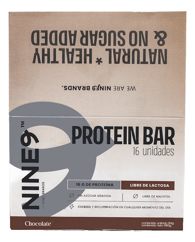 Barras De Proteina Whey Nine9 Chocolate 16 Unidades