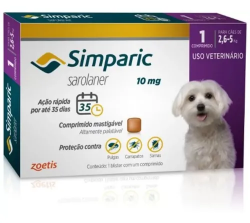 Zoetis Simparic 20mg Perro - Verde oscuro - 1 - 2.6 kg - 5 kg - 1 - Unidad - 1
