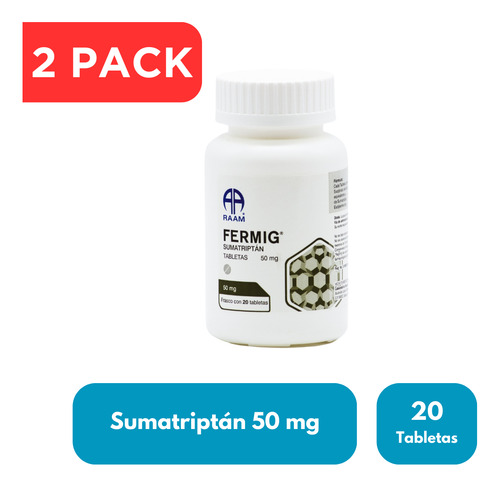 Sumatriptán 50 Mg Fermig Pack Con 40 Tabletas Raam