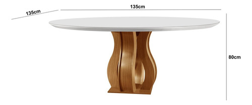 Juego de mesa de comedor Nuance, mesa redonda de 135 cm