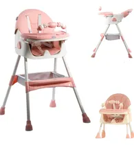 Comprar Silla De Comer Comedor Y Silla Para Bebe Niña Y Niño Color Rosado Diseño Animalitos