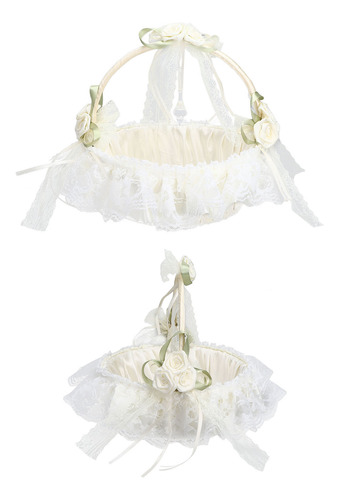 Cesta De Flores Blancas Para Bodas Con Capacidad Suficiente