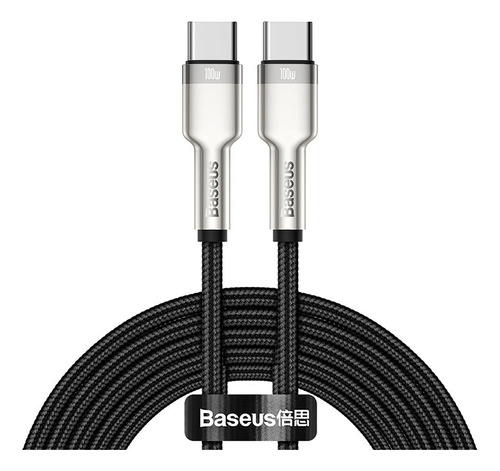 Cable Metal Baseus Cafule Tipo-c-tipo-c 100w 2m - Negro