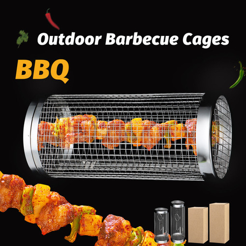 Kit Churrasco Grill Espeto Grelha Giratorio Gaiola Rotativo