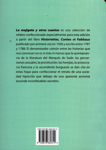 La mojigata y otros cuentos, de MARQUES DE SADE. Editorial Agebe, tapa blanda en español, 2013