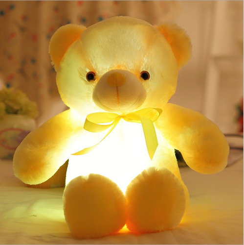 Peluche De Juguete Luminoso Oso Incorporado Luces Led Colori